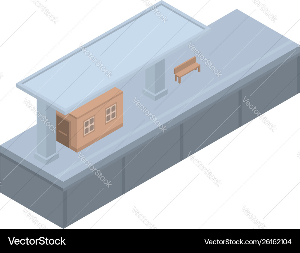 Railway station peron icon isometric style Railway station peron icon isometric style vector image
