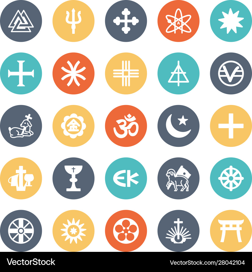 Religious icons set every single icon can Religious icons set every single icon can Vector Image