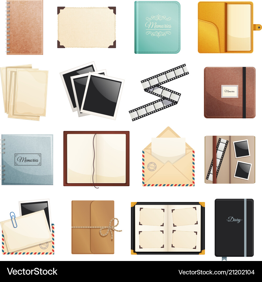 Scrapbook notepad diary collection Scrapbook notepad diary collection vector image