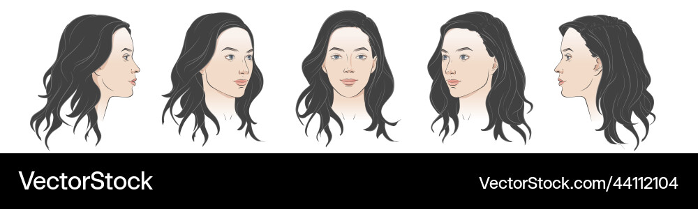 Set of three different angles view Set of three different angles view vector image