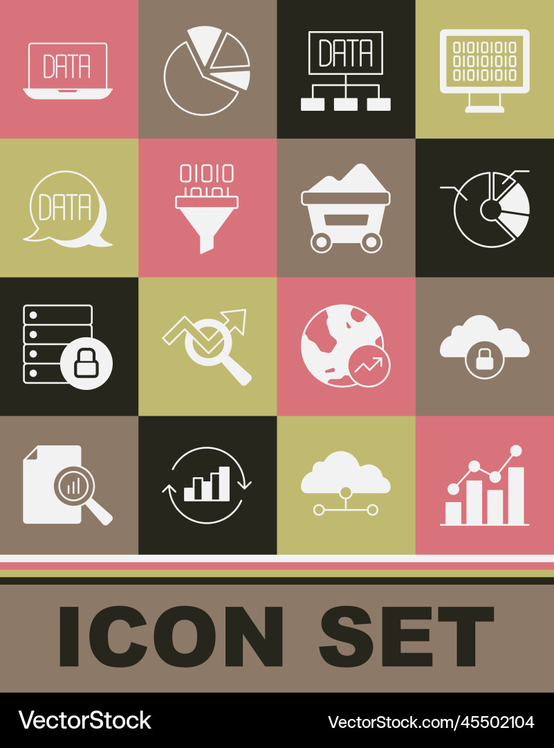 Set pie chart infographic cloud computing lock Set pie chart infographic cloud computing lock Vector Image