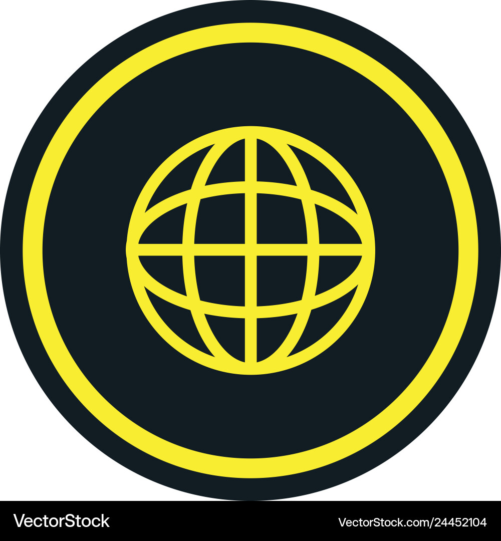 Sphere planet browser icon Vector Image