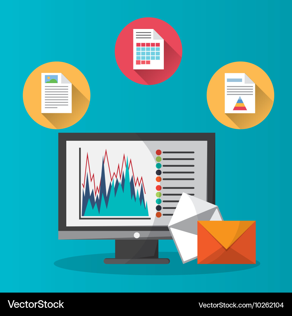Spreadsheet computer infographic design vector image