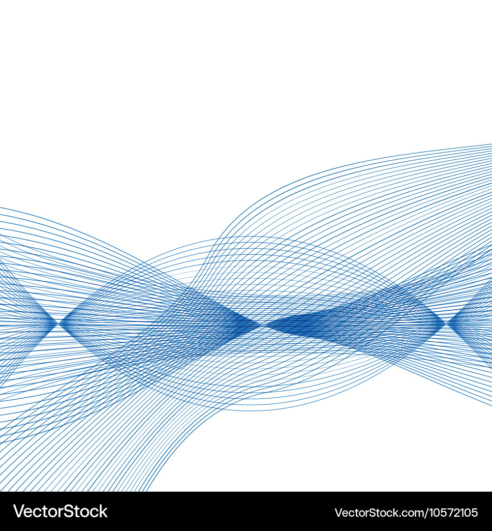 Abstract blue wave set on transparent background Vector Image