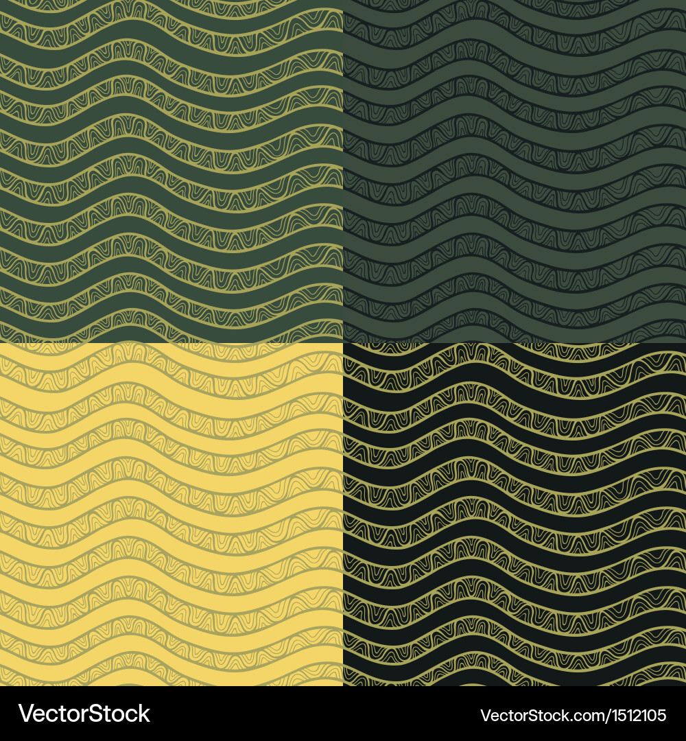 Abstract wavy seamless pattern set in contrast Vector Image