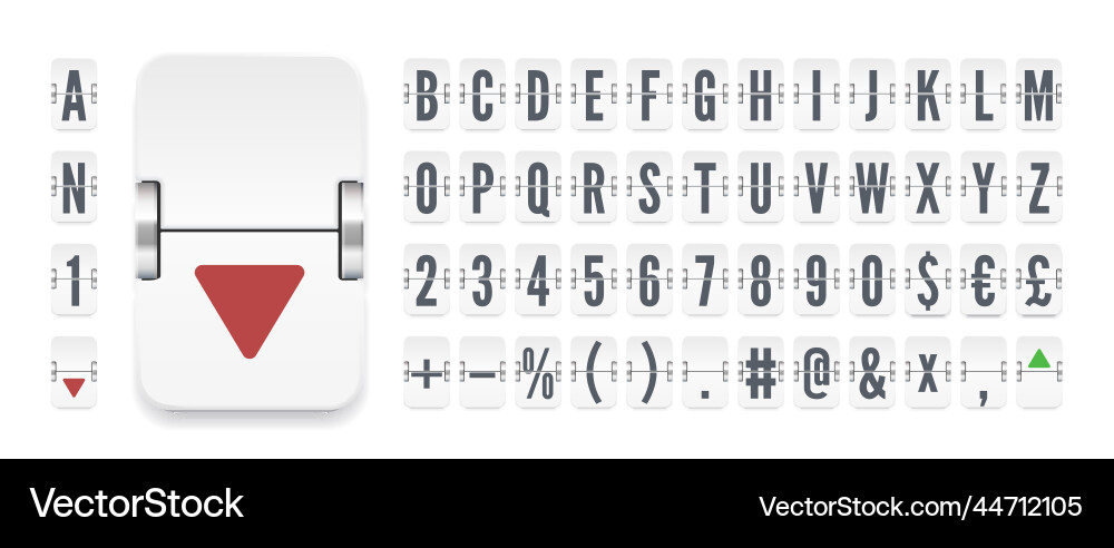 Analog terminal scoreboard font for finance Analog terminal scoreboard font for finance vector image