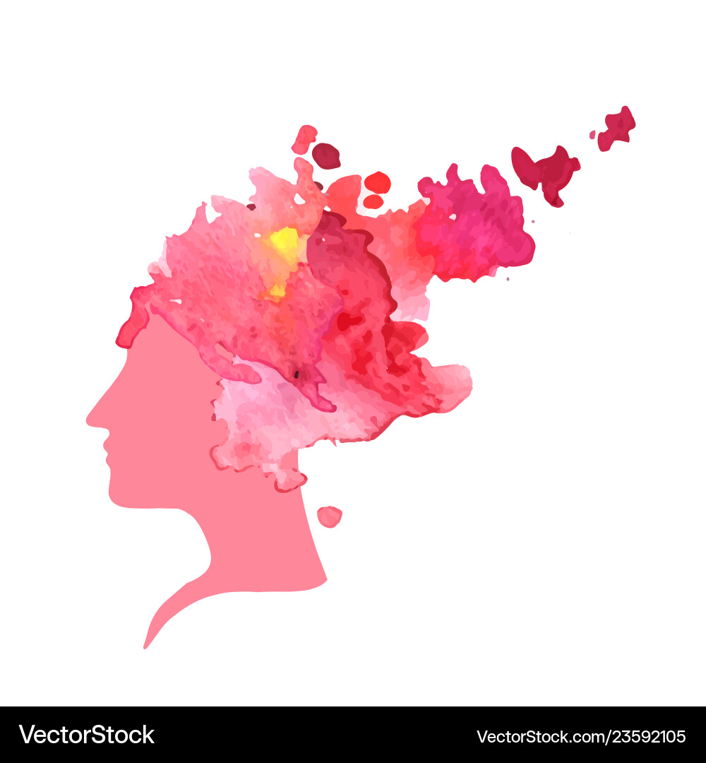 Aquarellprofil einer Frau Aquarellprofil einer Frau vektorbild