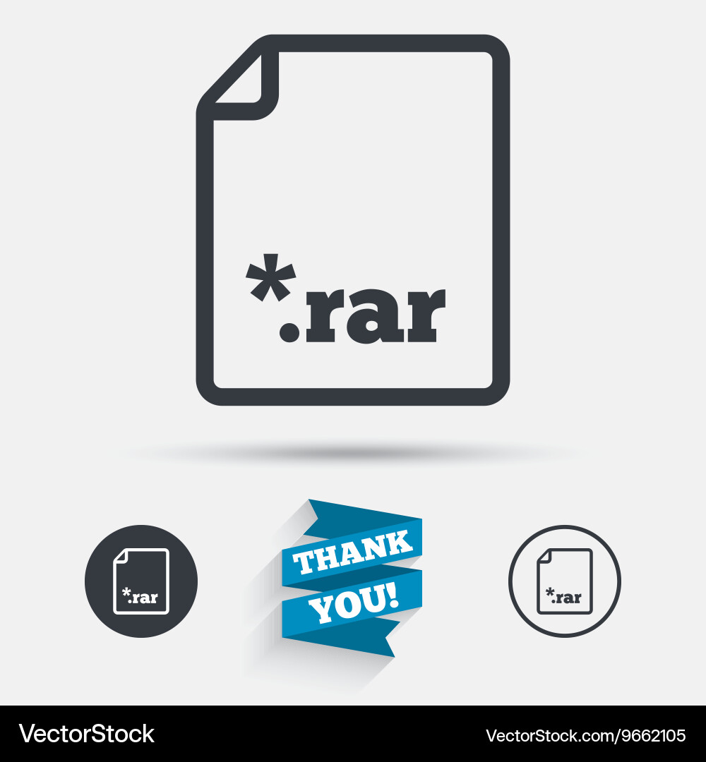 Archive file icon download rar button Vector Image