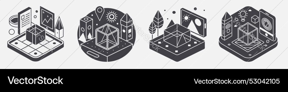 Augmented reality technology with person using Vector Image