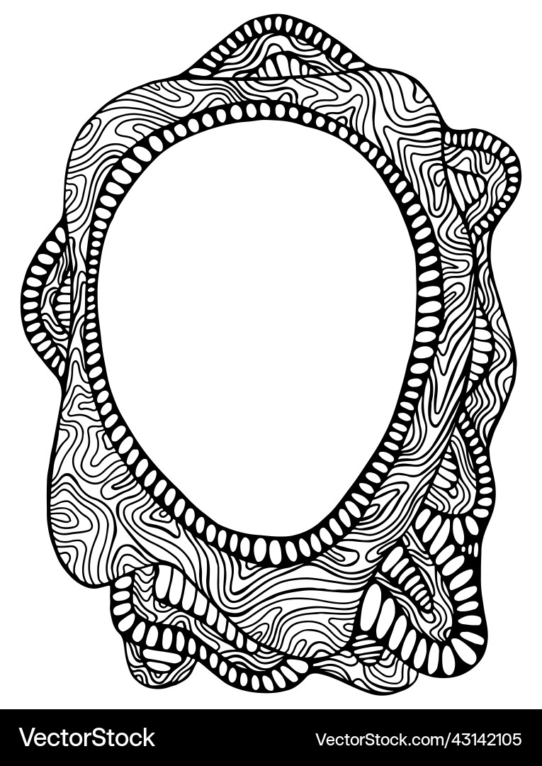 Black and white abstract frame waves pattern Black and white abstract frame waves pattern Vector Image