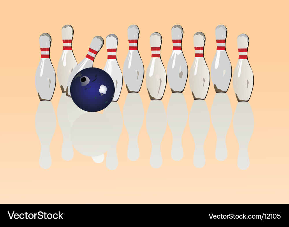 Bowling Game Action Vector Image