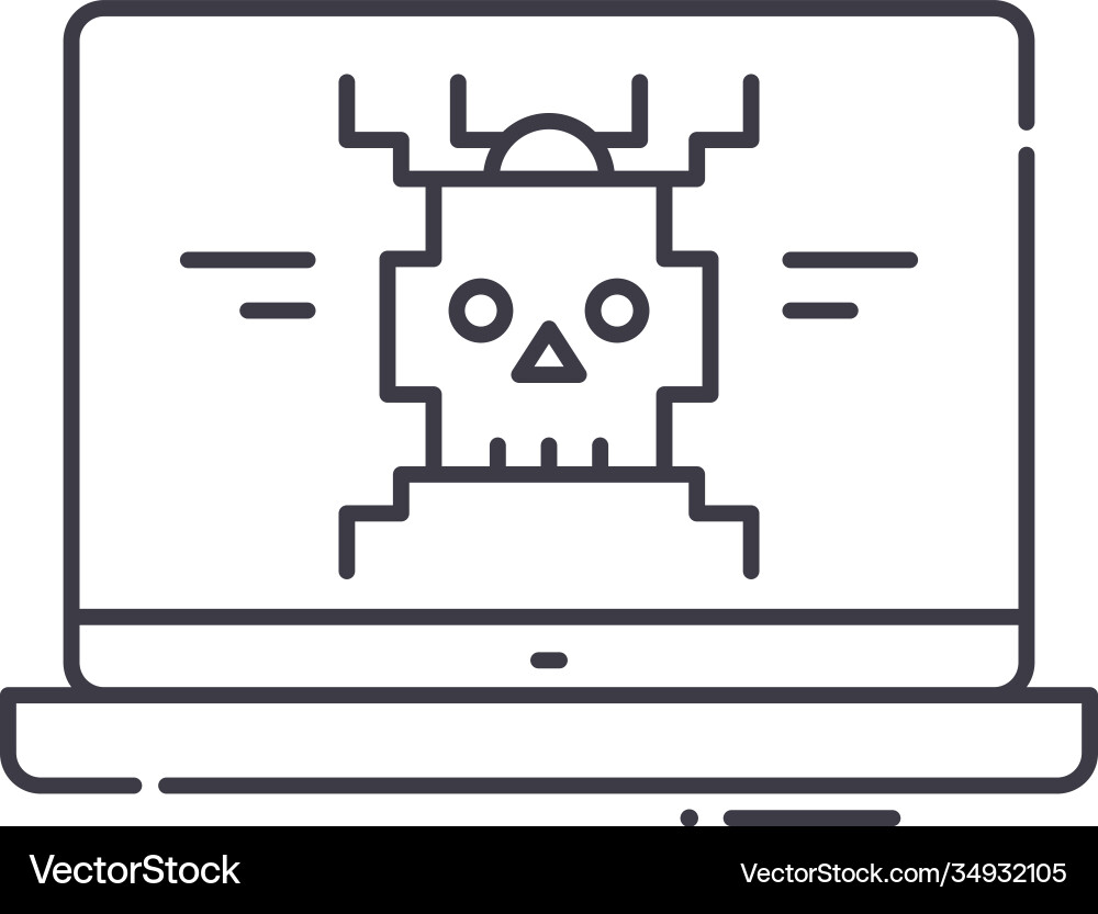 Computer bug icon linear isolated Computer bug icon linear isolated vector image