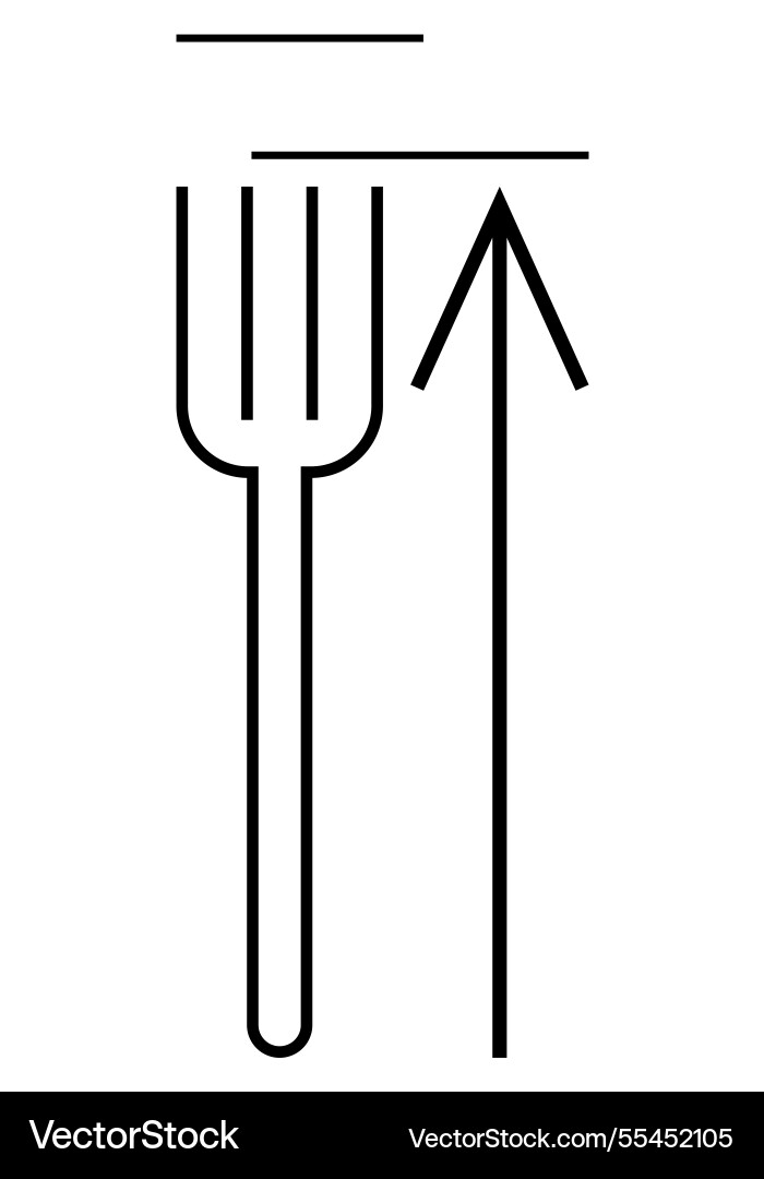 Fork and arrow with horizontal lines vector image