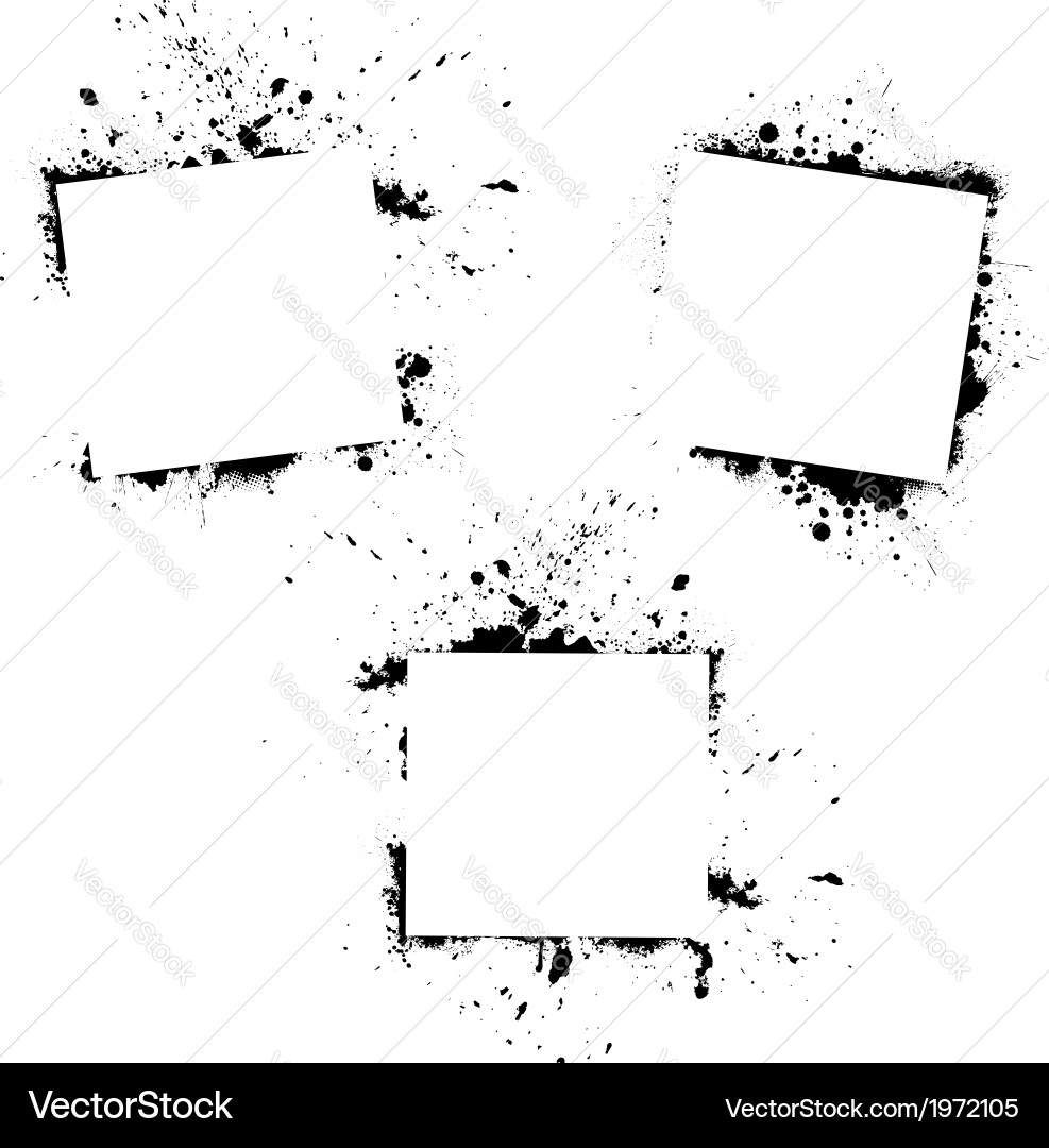 Grunge Rectangular Frames Vector Image