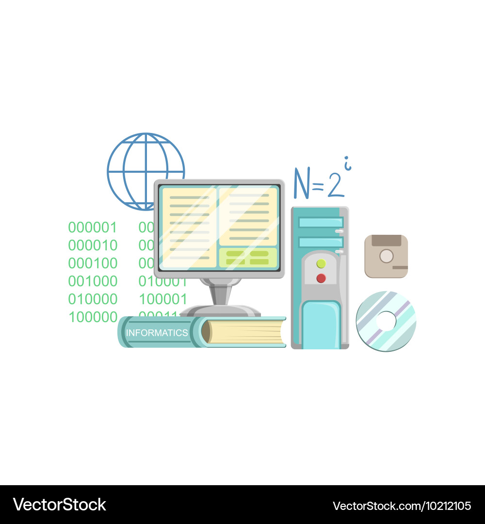 Informatics class set of objects vector image