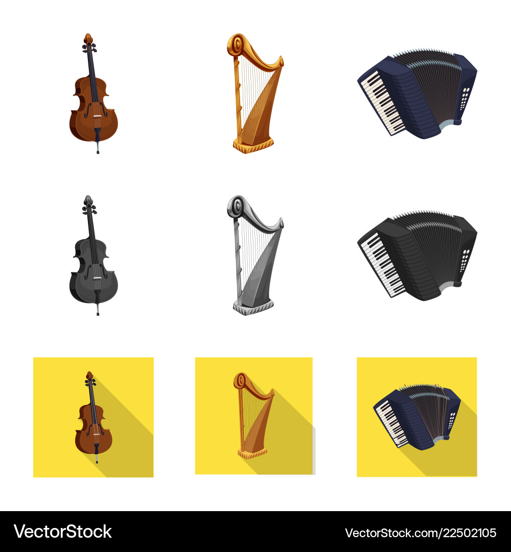 Isolated object of music and tune symbol set Isolated object of music and tune symbol set vector image