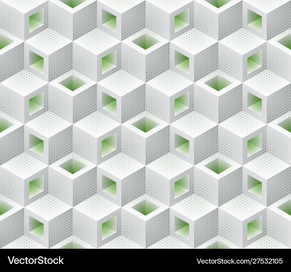 Isometric Green Cube Pattern vector image