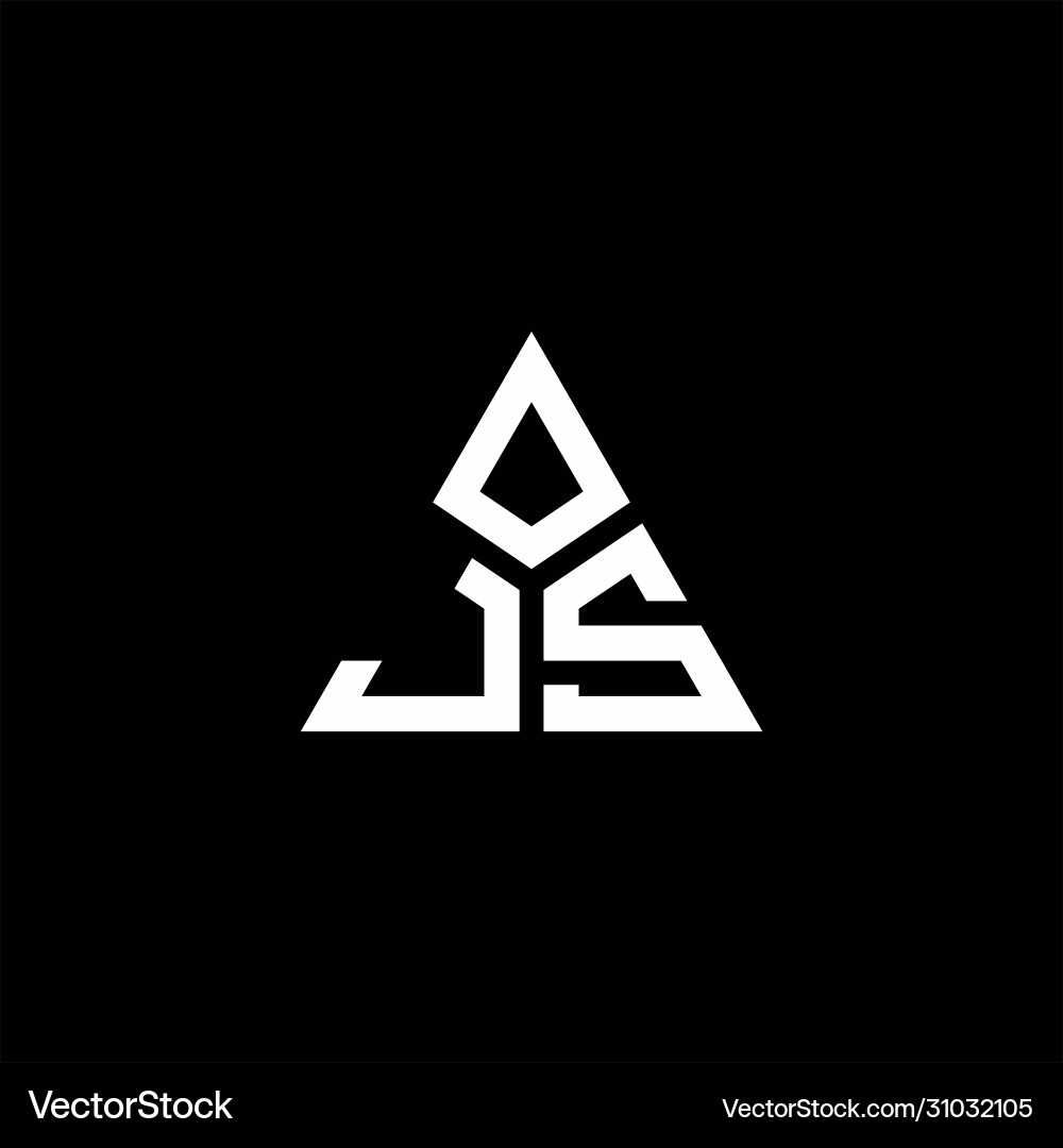 Js monogram logo with 3 pieces shape isolated vector image