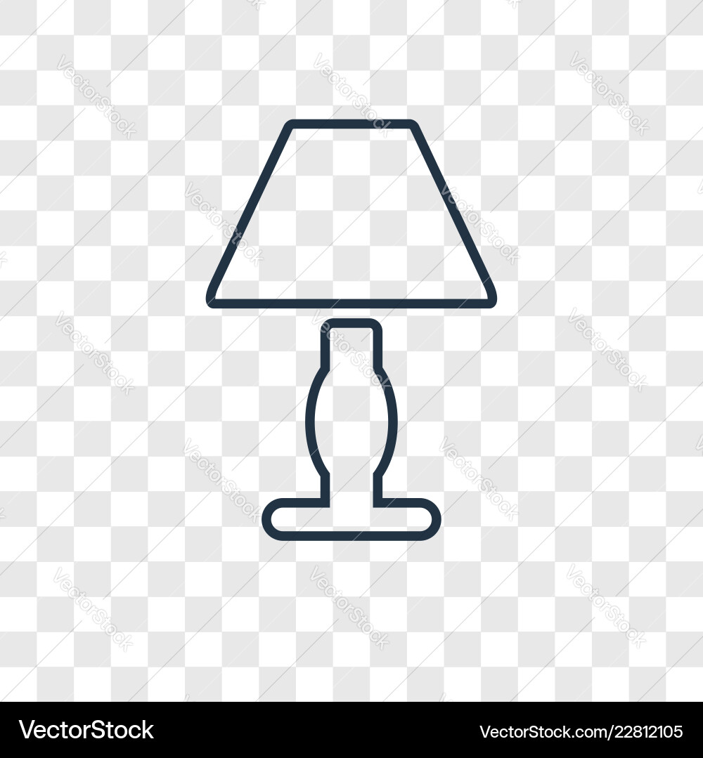 Lamp concept linear icon isolated on transparent Lamp concept linear icon isolated on transparent vector image