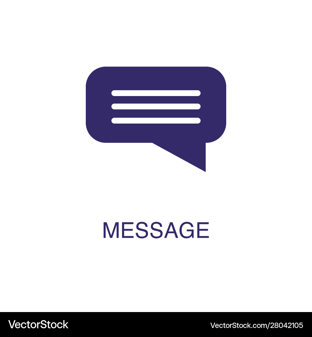 Message element in flat simple style on white Vector Image