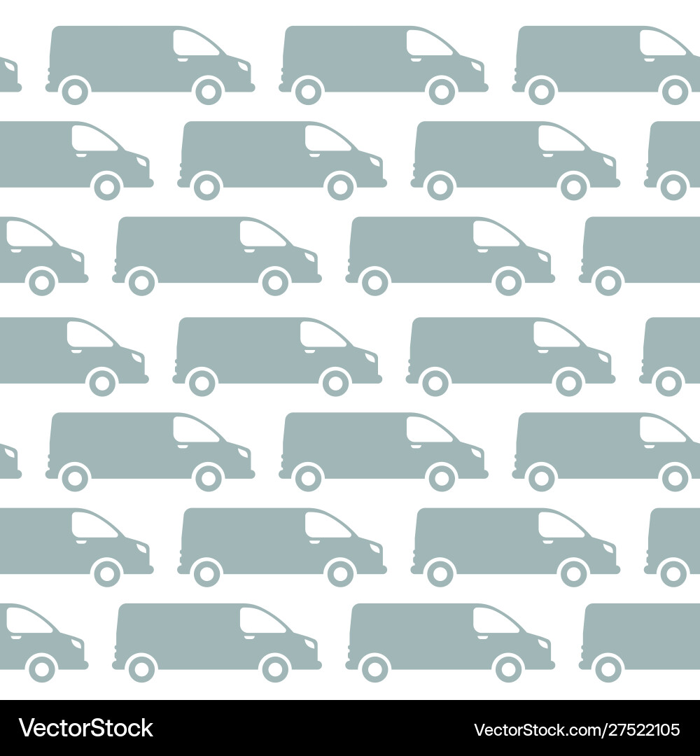 Minivan delivery seamless pattern background vector image