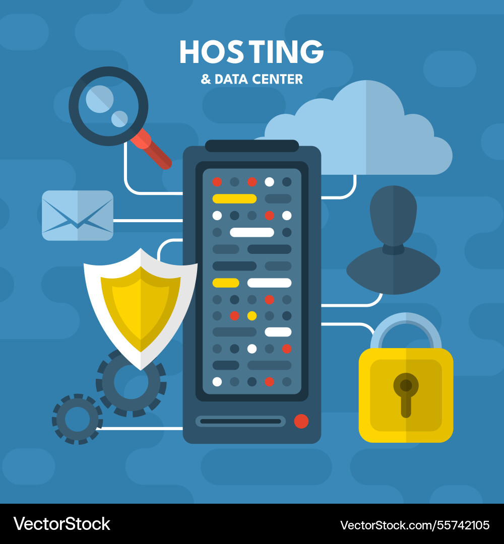 Modern web hosting concept Vector Image