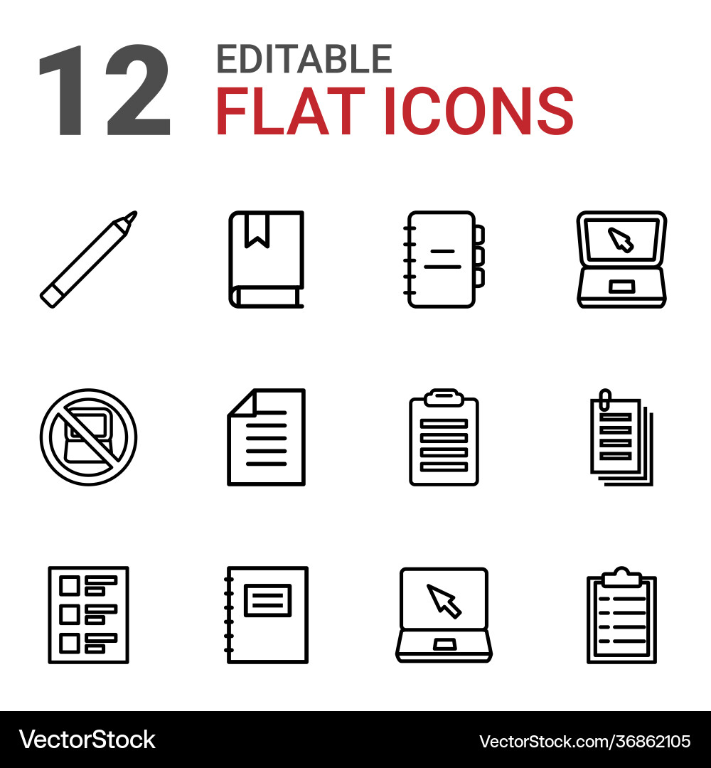 Notebook icons vector image
