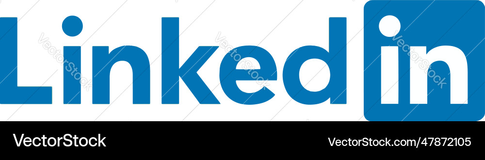 Original official linked in logo with text Vector Image