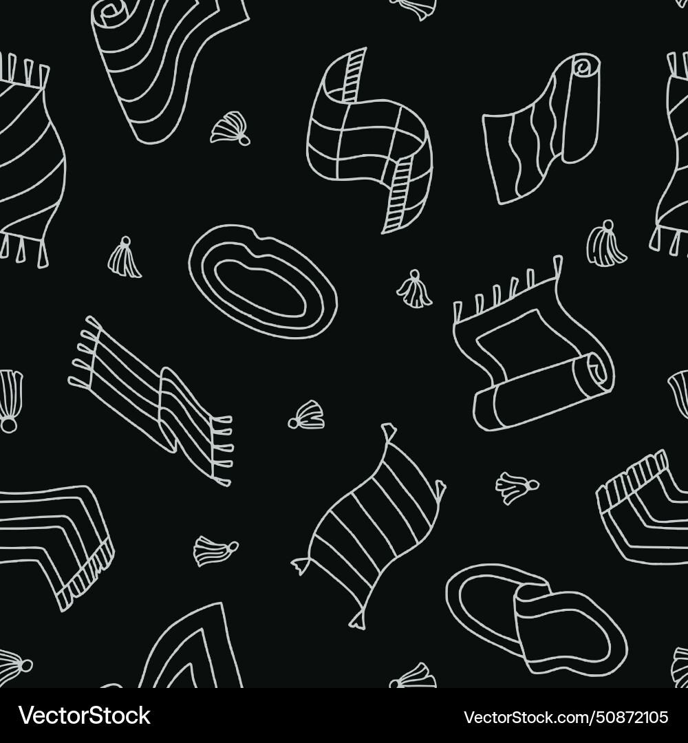 Outline rug carpet seamless pattern design Vector Image