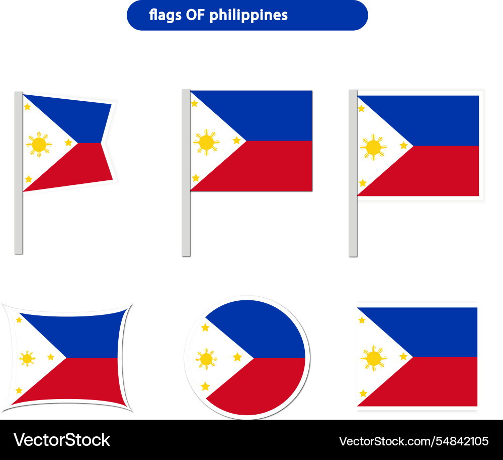 Philippines flags on many objects Philippines flags on many objects Vector Image