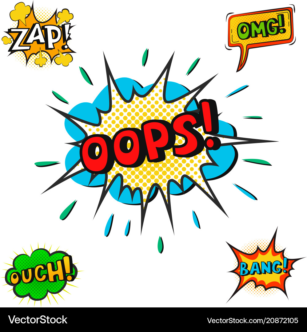 Pop art comic speech bubble boom effects Pop art comic speech bubble boom effects vector image