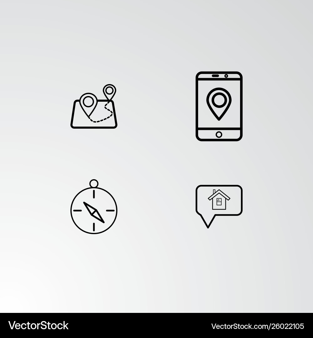 Set 4 perfect icons for navigation Vector Image