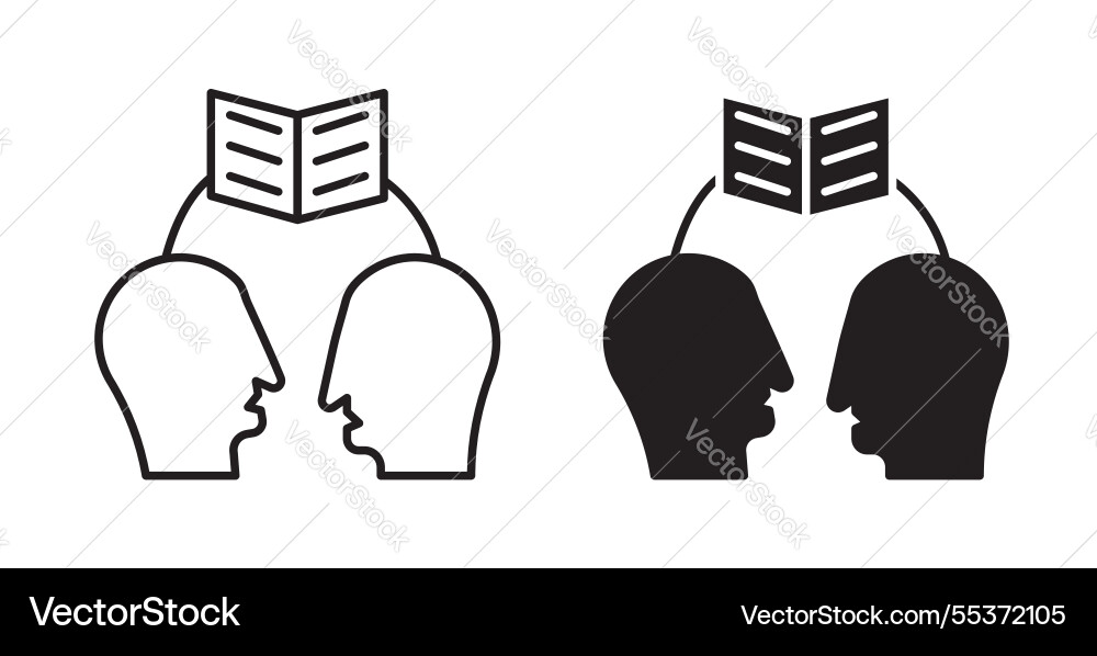 Share thoughts icon set in thin line for web Vector Image