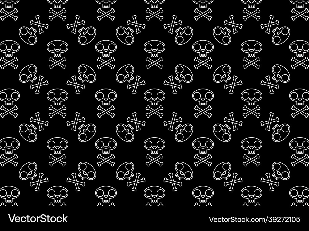 Skull with Crossed Bones Pattern vector image