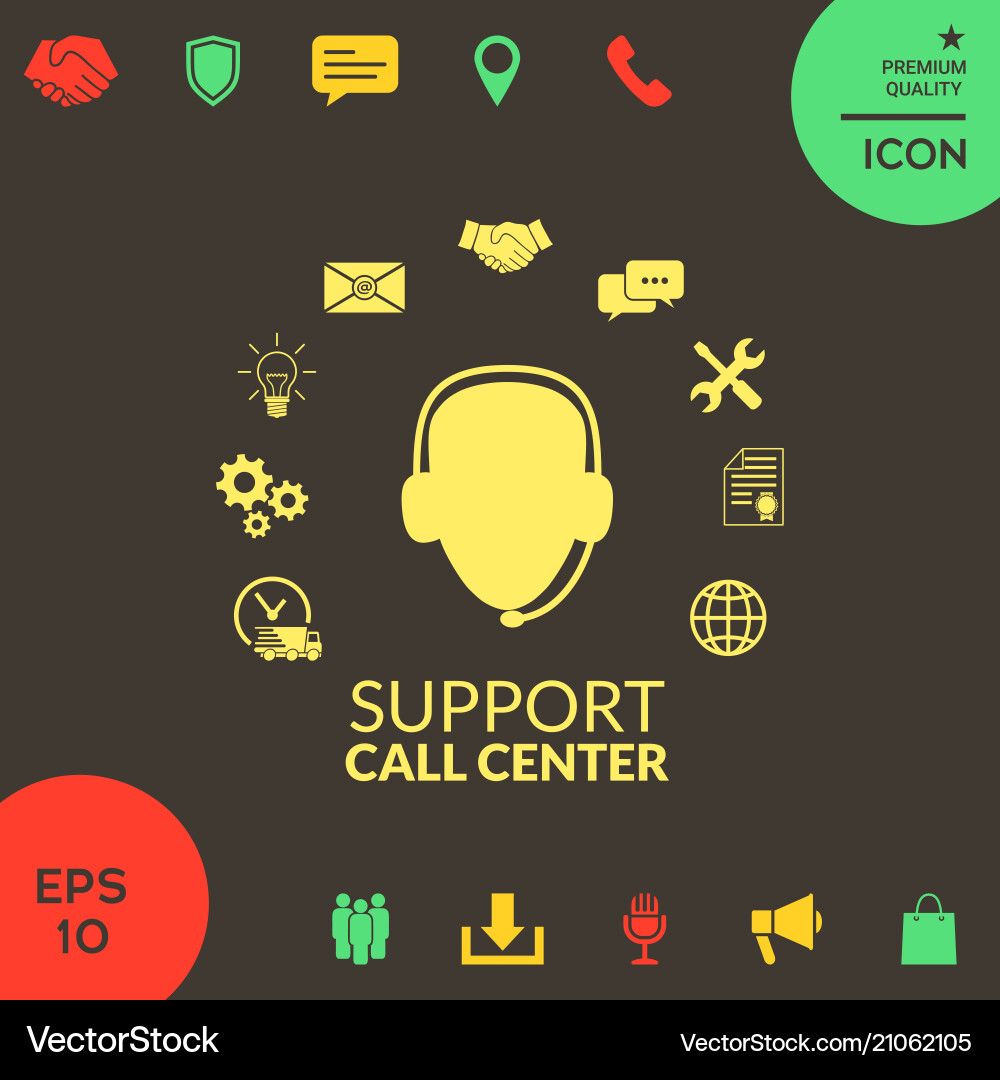 Technical support operator flat icon Technical support operator flat icon vector image