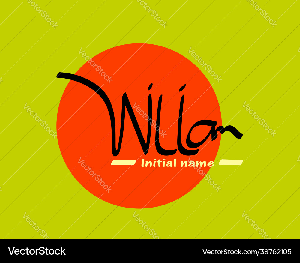 William initial name William initial name vector image