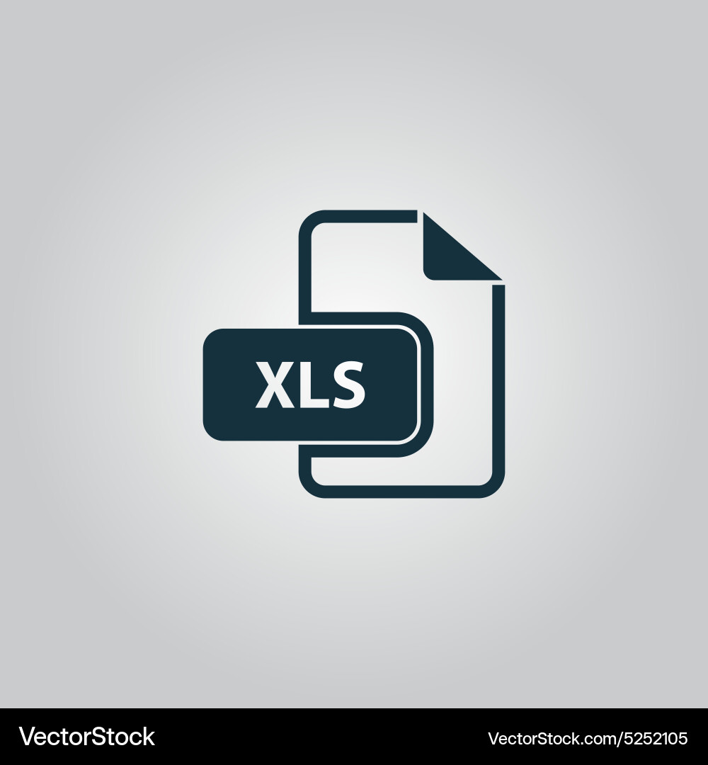 Xls extension text file type icon Vector Image