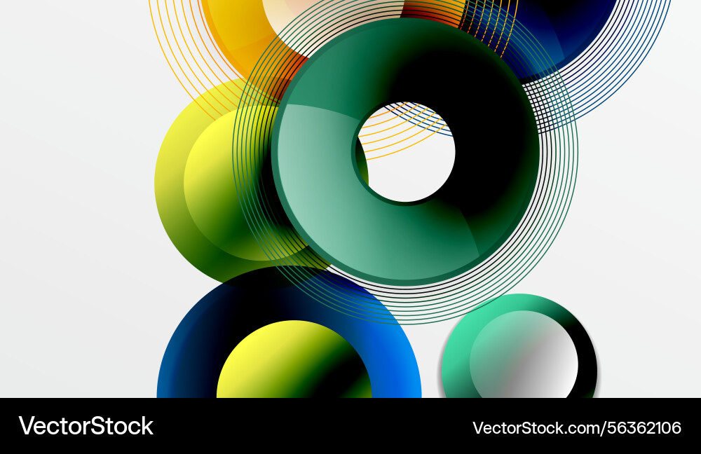 Abstract composition overlapping circles lines Abstract composition overlapping circles lines vector image