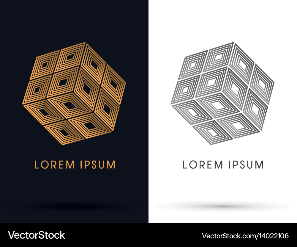 Abstract cube box vector image