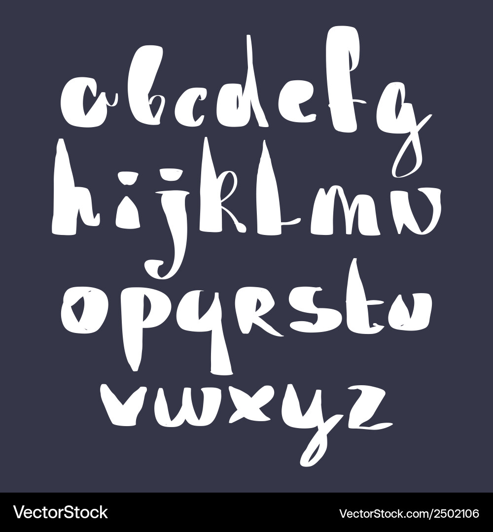 Calligraphic script font alphabet letters vector image