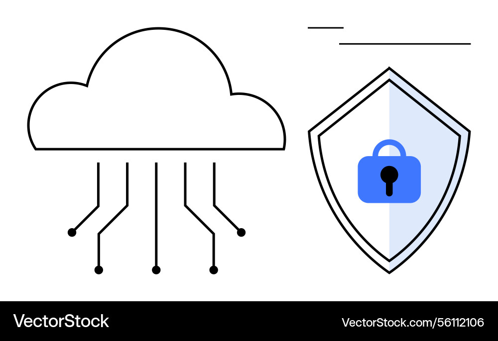 Cloud computing security with data protection Cloud computing security with data protection vector image