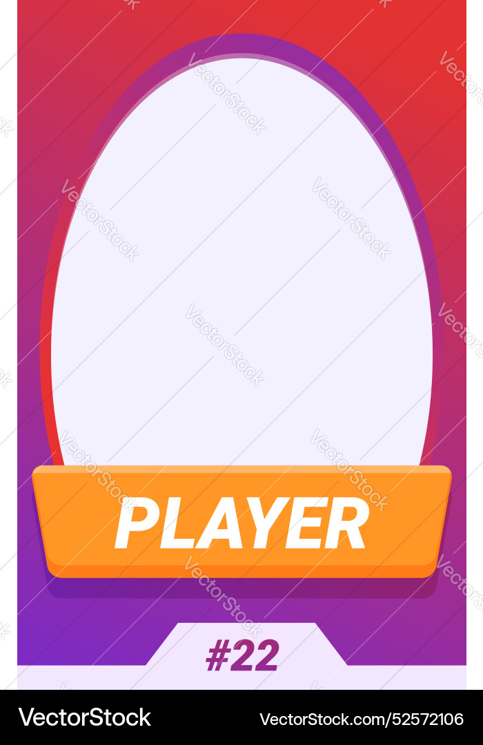 Colorful player card template with gradient Colorful player card template with gradient vector image