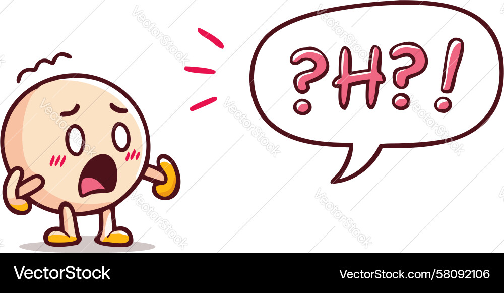 Confused Character with Question Mark Vector Image