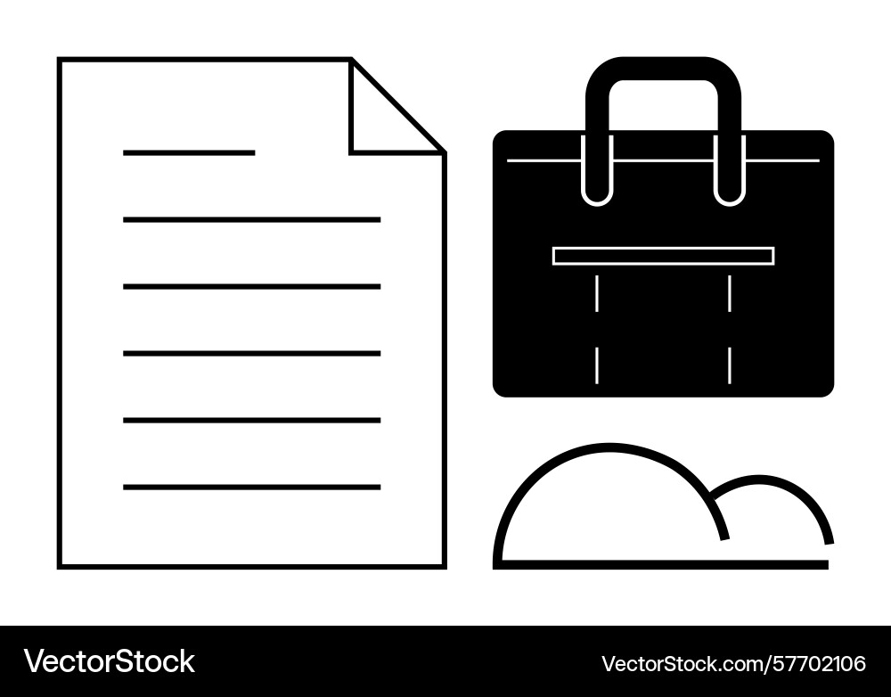 Document briefcase and cloud representing Vector Image