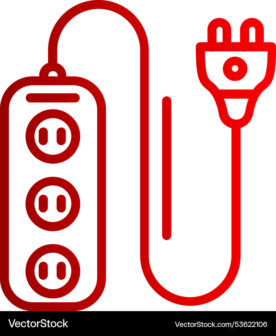 Extension cord line gradient icon vector image