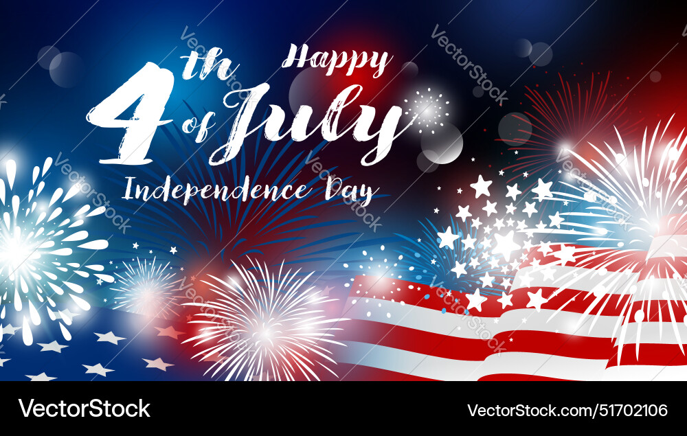 Fourth of July Fireworks USA vector image