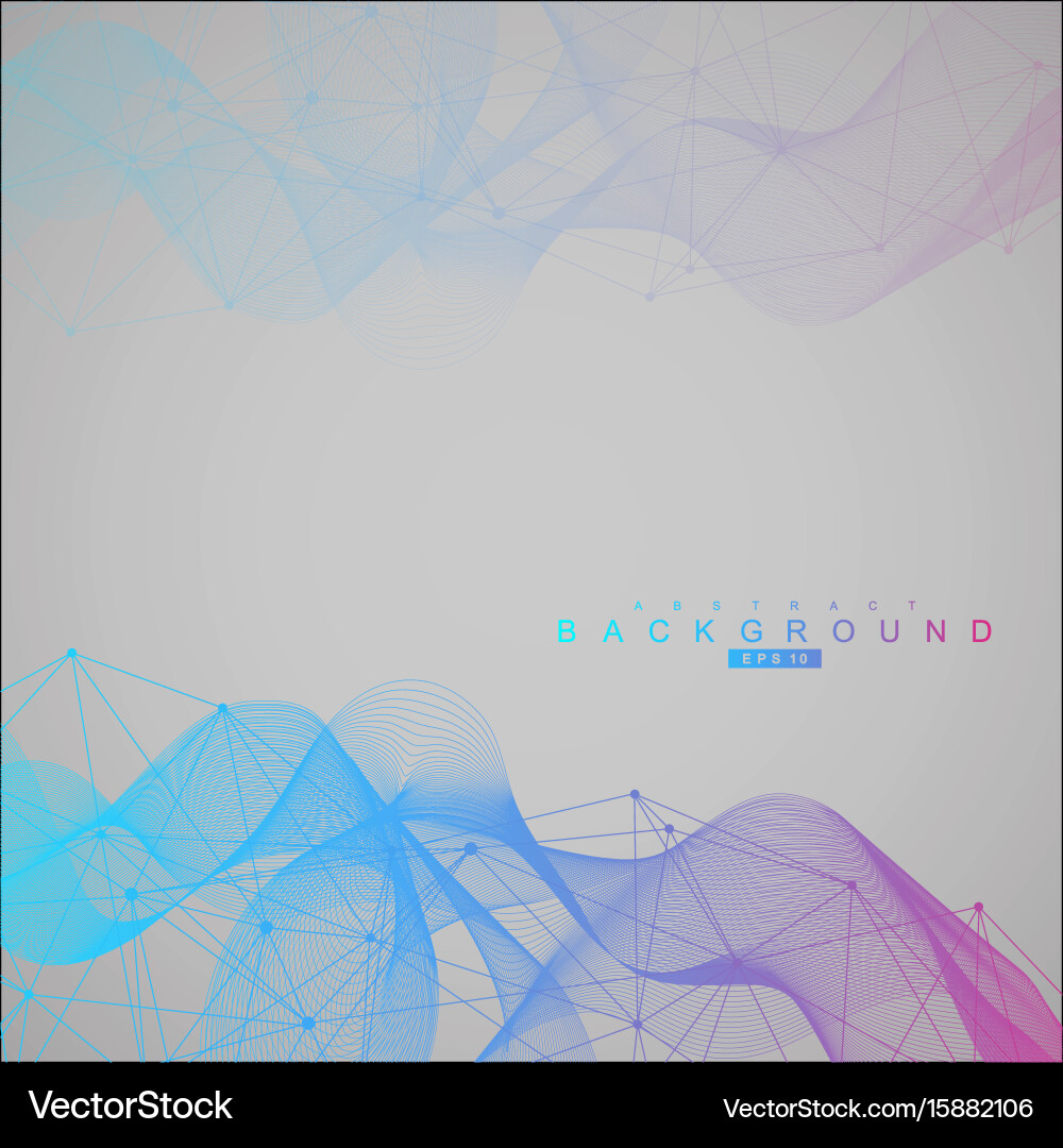 Geometric abstract background with connected line vector image