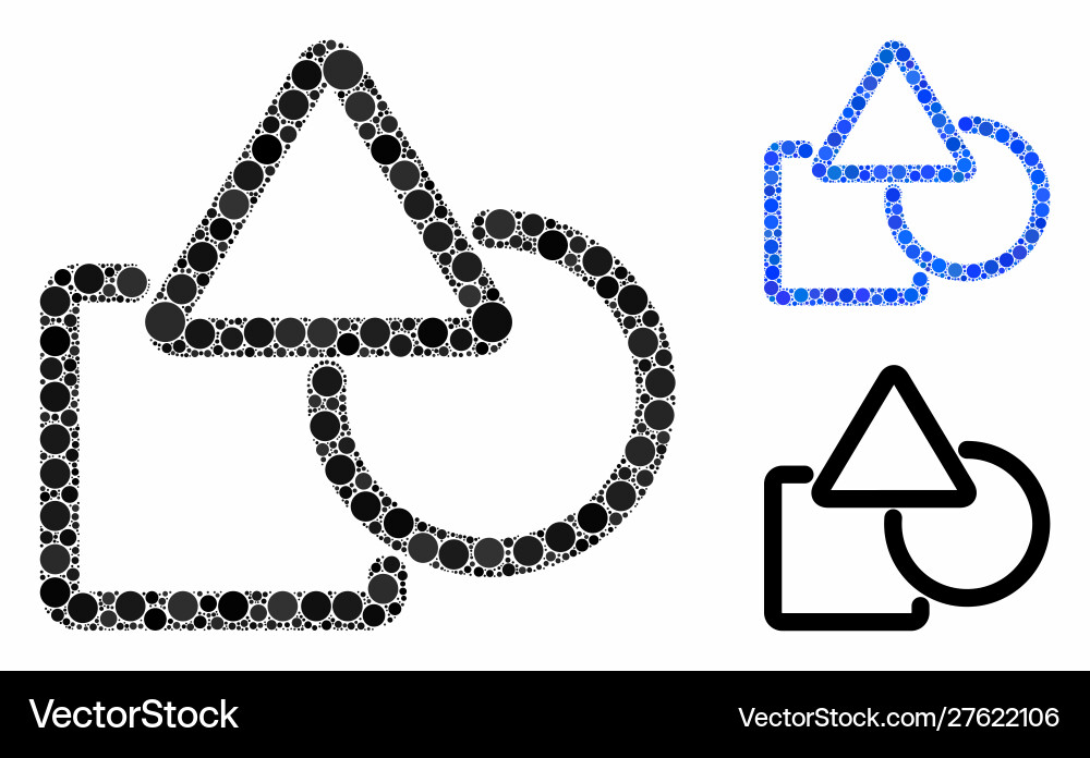 Geometric objects composition icon circles Geometric objects composition icon circles Vector Image