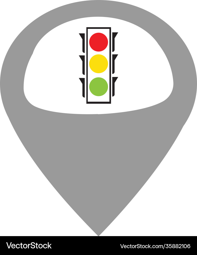 Map pointer traffic light signal - icon Vector Image