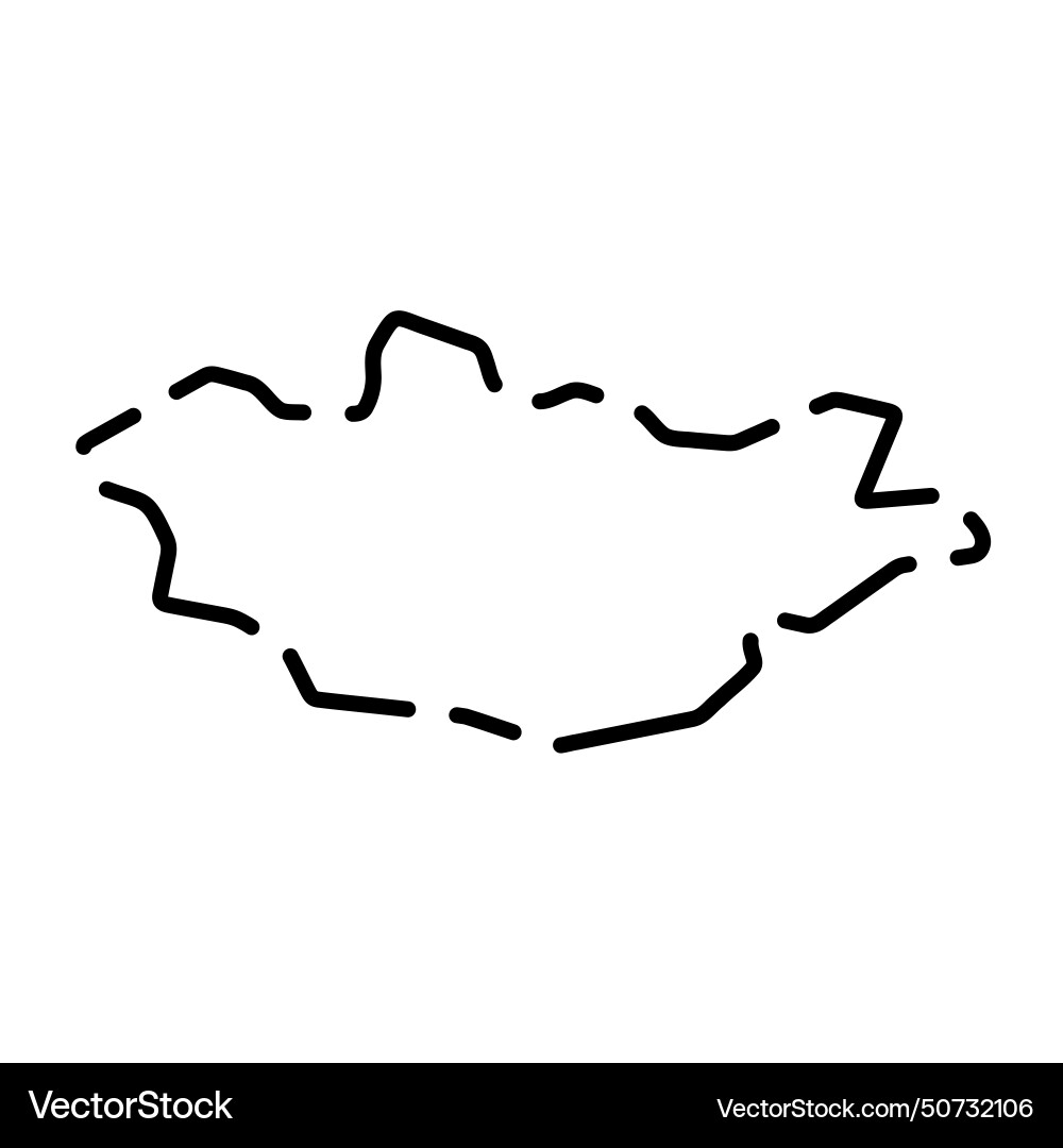 Mongolia simplified broken outline map Vector Image